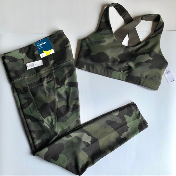 NEW PowerSoft Sports Bra Small Camo Green Padded Medium Support Women’s - Picture 12 of 16